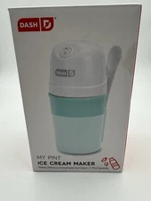 Dash My Pint Ice Cream Yogurt Sorbet Maker Aqua & White No Spoon Recipes