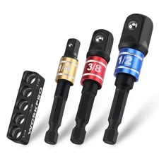 WORKPRO 3PC 1/4" 3/8 1/2 Dr Impact Grade Socket Adapter Set Extension Driver Bit