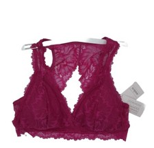 Womens Lace Longline Bralette Small 34B 36A Auden Soft Fabric Wireless