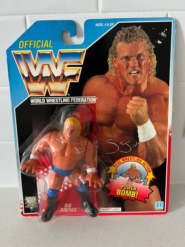 WWF Hasbro Sid Justice MOC Series 5 Blue Card...