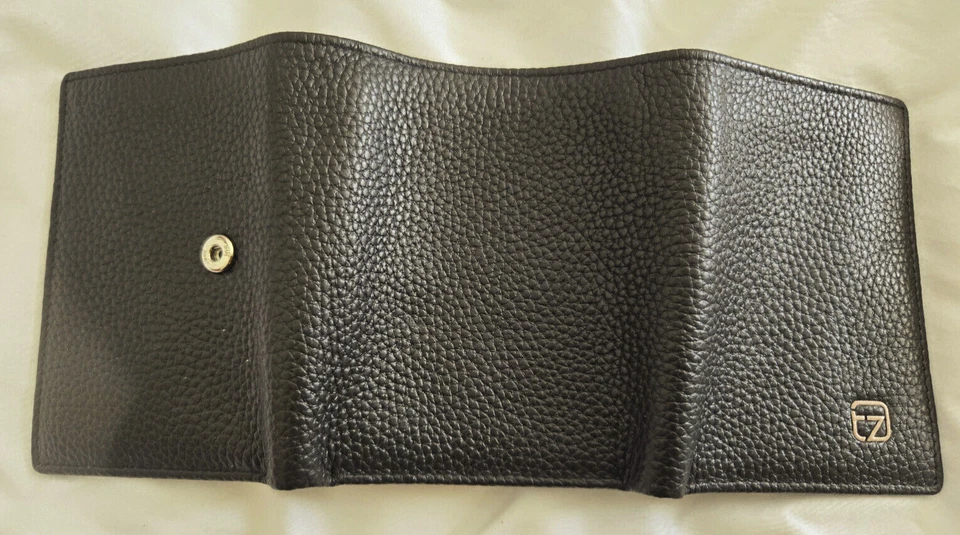 wallet--men's trifold leather zipper pocket; photo ID window, snap closure — 第 3/3 张图片