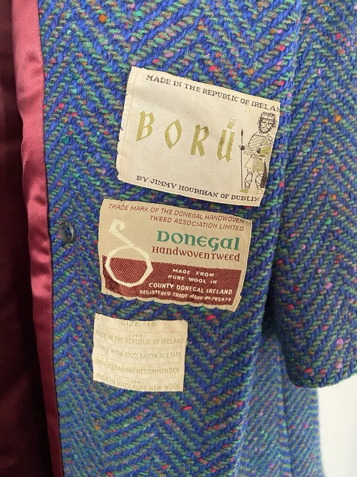Impresionante abrigo irlandés de tweed Donegal de los años 60 de Jimmy Hourihan de Dublín Foto 2 de 4