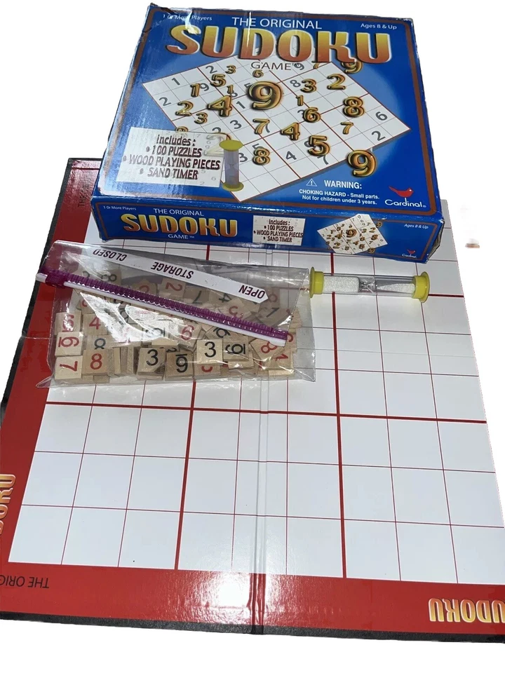 Cardinal: Sudoku Game with 100 Puzzles & Wood Playing Pieces (2005) Complete - Image 3 of 4