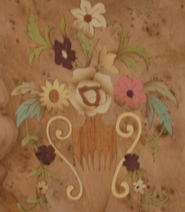 Exquisite ca 1920s Floral Marguetry Panel from German Salesman Sample (panel-2)
