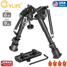 M-LOK Hunting Rifle Bipod Adjustable 6"-9" Spring Return With Adapter For M-Rail