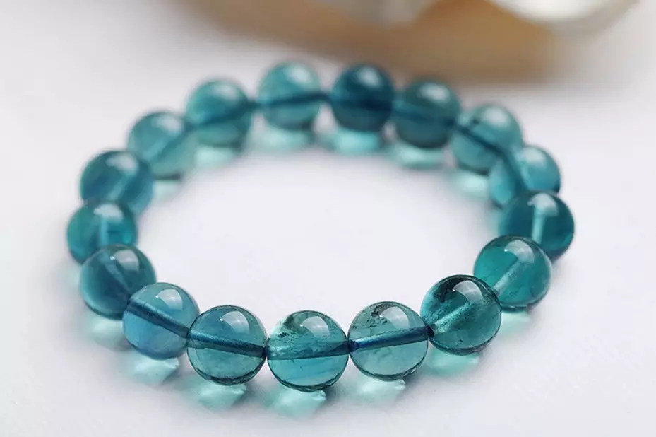 3AAA grade natural blue fluorite bracelet 8mm