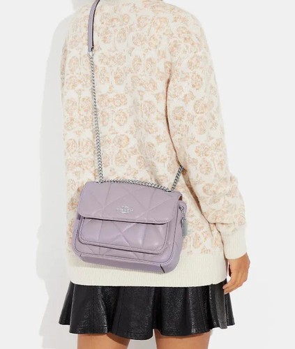 NWT COACH Klare Quilted Shoulder Crossbody Bag CJ611 In ICE MIST Leather Silver - Picture 4 of 15