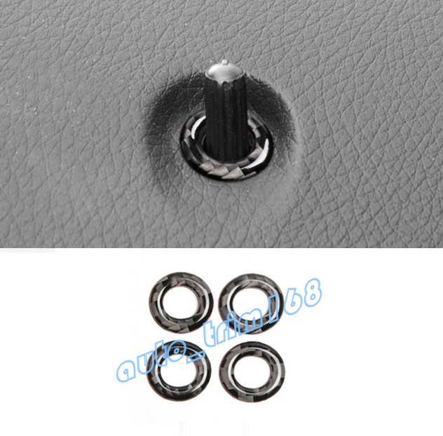 Real Carbon Fiber Inner Door Lock Pins Cover Trim For Benz C Class W204