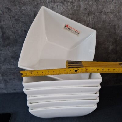 Maxwell Williams white basics Salat/Dessertschüsseln 6Stück Eckig