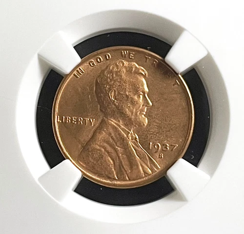 1937 S 1C Lincoln Wheat Cent NGC MS66 RD