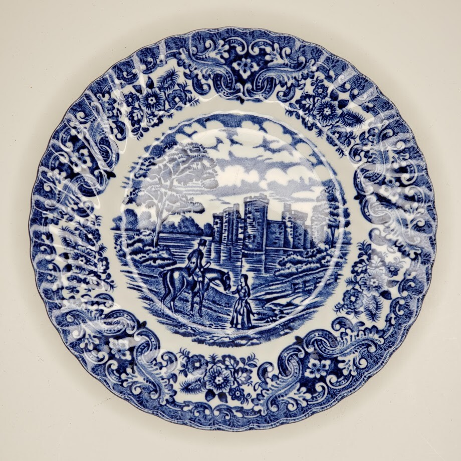 限定品 View of Wilton Castle 皿3枚セット Olde Country Castles Hostess Tableware Bread Plate Blue Willow
