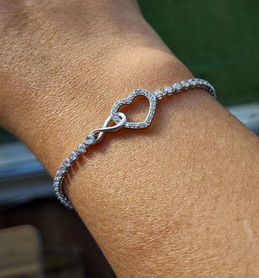 Rhodium Plated Adjustable Ball Bead Slider Bracelet Chain Link Tarnish Resistant - Image 2 of 4