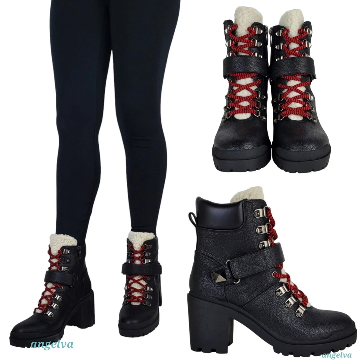 Marc fisher boots red laces cheap