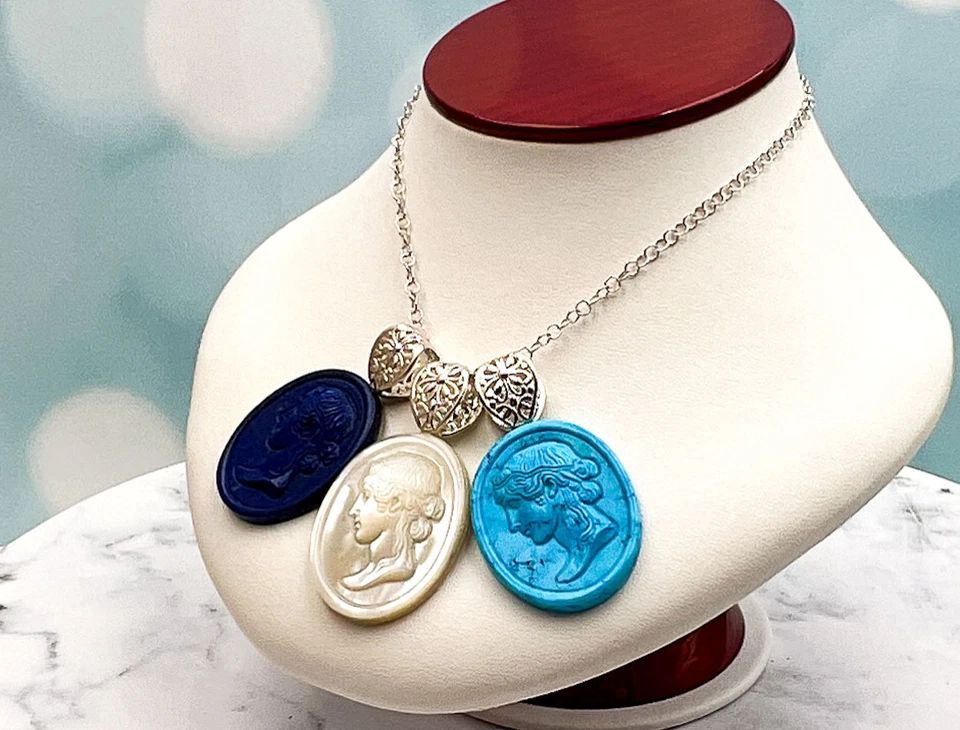 Colgante camafeo de piedras preciosas 925SS Tagliamonte Designs (1800,1801,1802)*Ceres*Reg. $175 Foto 4 de 4