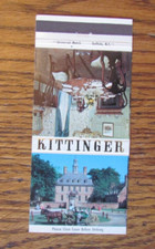 MATCHORAMA MATCHBOOK COVER: KITTINGER FURNITURE SEATTLE BOSTON BUFFALO NY LA SF