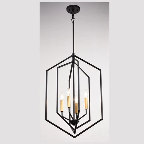 Vaxcel Lighting P0388 Riley 4 Light 18"W Pendant - Black - Picture 6 of 12