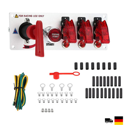 Geloo Zündschalter Panel 12V Racing Car Engine Start Push Button Switch Panel