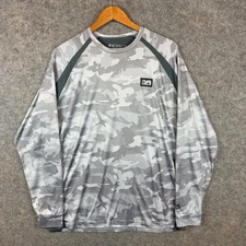 Pelagic VaporTek Shirt Mens L Gray Camo UPF 50 Performance Offshore Fishing