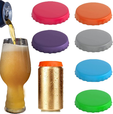 6 Pack Silicone Soda Can Lids - 2.1  Beer Coke Can Covers Spill-Proof Food Grade