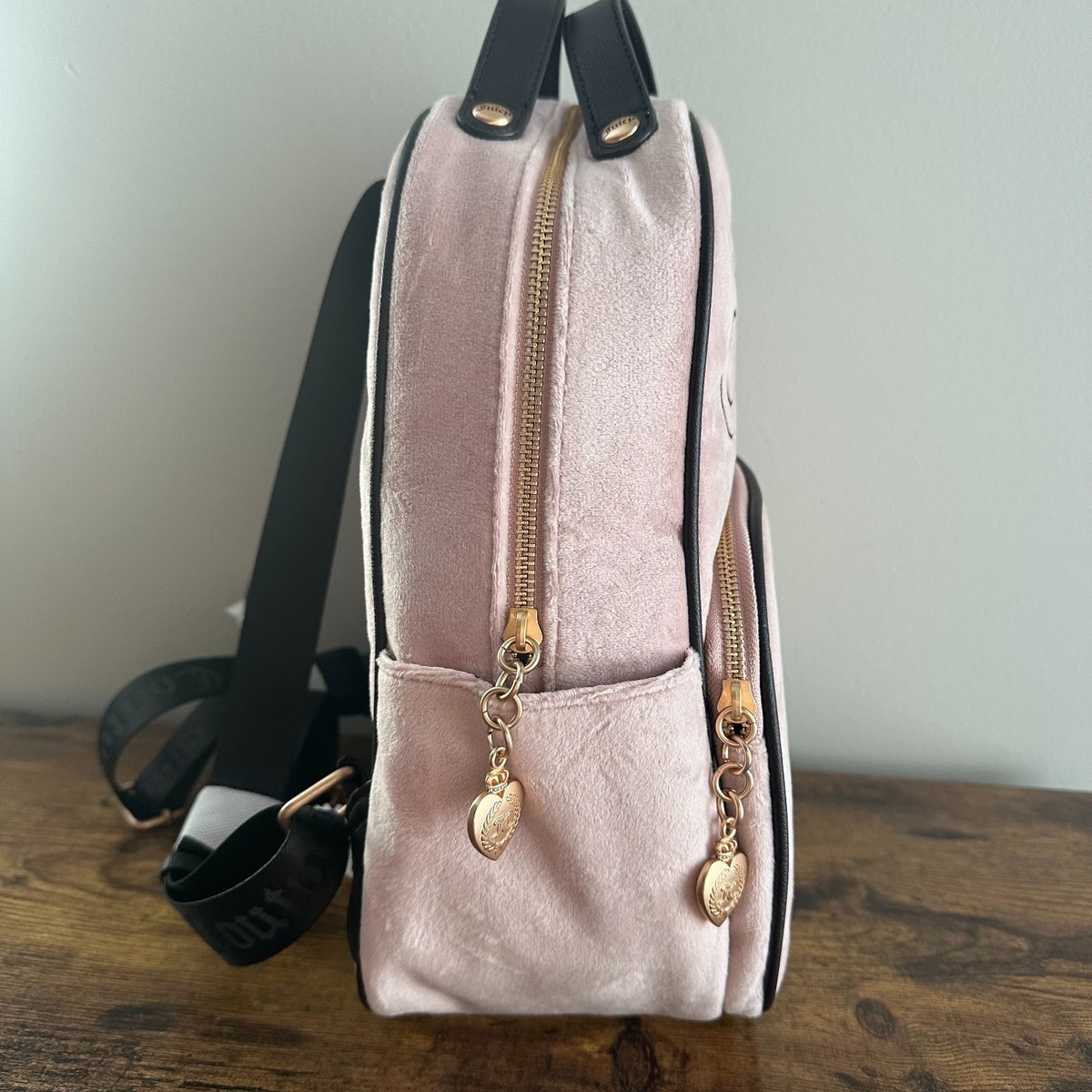 New Juicy Couture Key To Juicy Backpack Light Pink Brown Charm Crown Viral New Juicy Couture Key To Juicy Backpack Light Pink Brown  main image 2