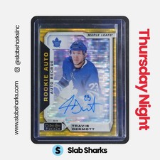 2018 O-PEE-CHEE PLATINUM #R-TD TRAVIS DERMOTT ROOKIE AUTO SEISMIC GOLD RC /25