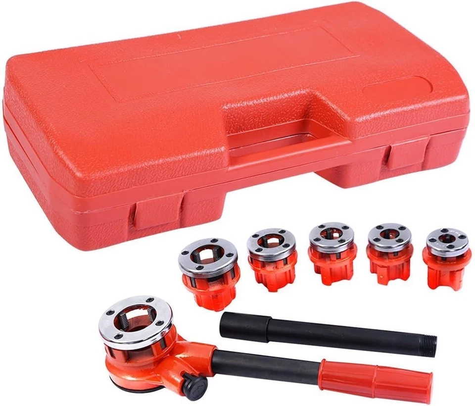 Portable Ratchet Pipe Threader Kit - 6 Dies & Case - Image 4 of 4