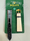 ROLEX 20mm Black Leather Band & 𝐑𝐎𝐋𝐄𝐗 Gold Crown Buckle; NOS Rare Item💥 — photo 1