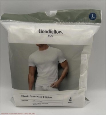 Men's 4pk Crew-Neck T-Shirt - Goodfellow and Co White LG *SEE DEAL!!!*