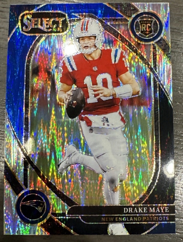 ⛽ ⛽ Drake Maye 2024 Panini Select Club Level #218 Black & Blue Shock Prizm (RC)