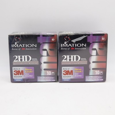 IMATION 3.5''2 Sets Floppy Disks Diskettes 10 Pack IBM Formatted 1.44MB 2HD Lot