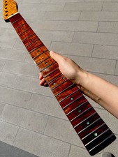 Stainless 22Frets DIY satin Roasting Flame Maple Electric guitar Neck 25.5in