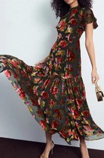 Rixo floral velvet dress, Velvet Floral Gown