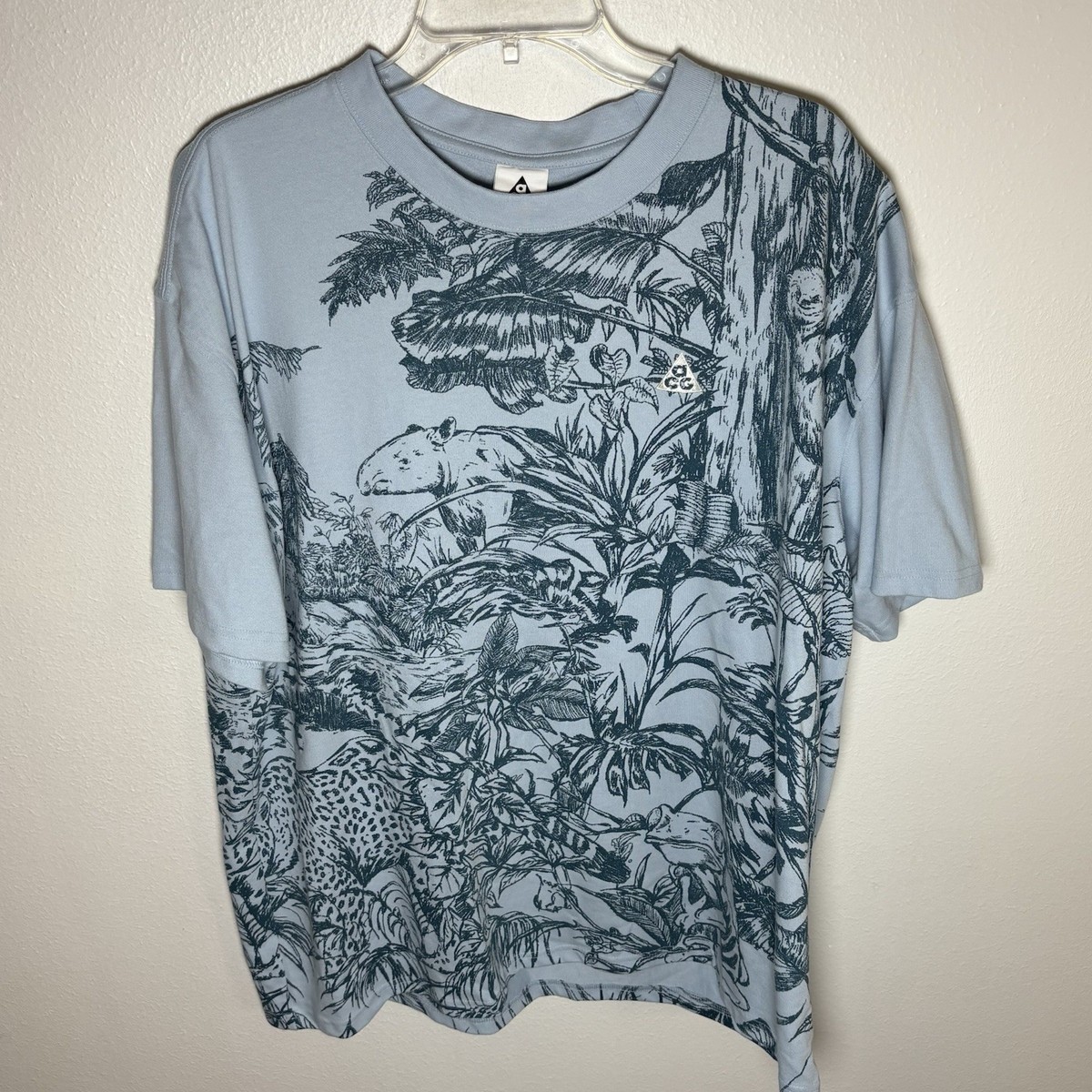 Nike ACG DriFit Light Armory Blue Crewneck T-Shirt Tee Men's XL