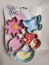 CWC Cook with Color 5 Piece Spring Garden Easter Metal Cookie Cutter Set T143 