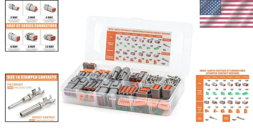 DT Series 16-Size Stamped Contacts, 188pc Assortment - Image 2 of 4