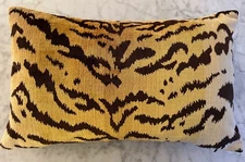 Scalamandré Tigre Silk Throw Pillow 14" x 22"