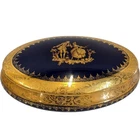 Limoges Porcelain Trinket Box Blue Gold Decorative Collectable Oval