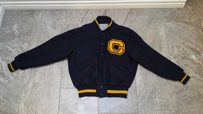 Vintage Letterman Jacket Mens M 46 Blue UCSB College Wool Varsity Coat