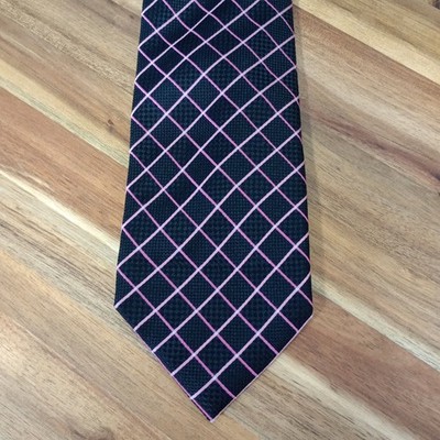 Countess Mara Tie Necktie Diamond Stripe 100% Silk Crown Embroidery Designer