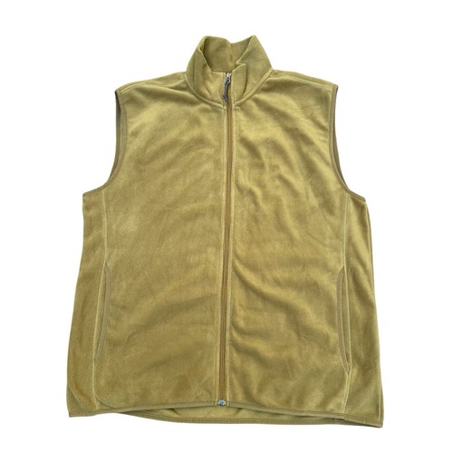 NEW St. John's Bay Men's Size Large Fleece Vest Full Zip Tan Pockets Brown Rust - Afbeelding 1 van 7
