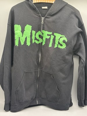 Misfits Hoodie Zip Schwarz Punk Rock Band Merch Kapuzenjacke M/L