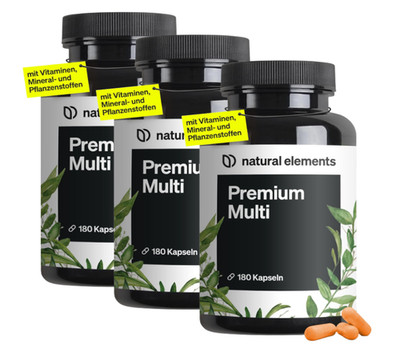 3 x natural elements Premium Multivitamin   3x180 hochdosierte Komplex-Kapseln
