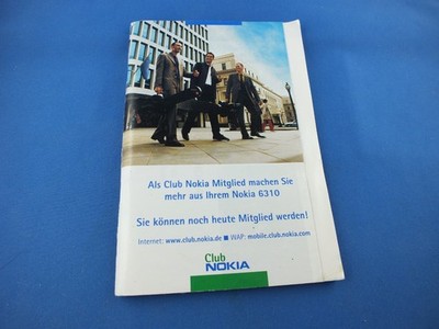Original Nokia 6310 Bedienungsanleitung Deutsch Anleitung phone Benutzerhandbuch