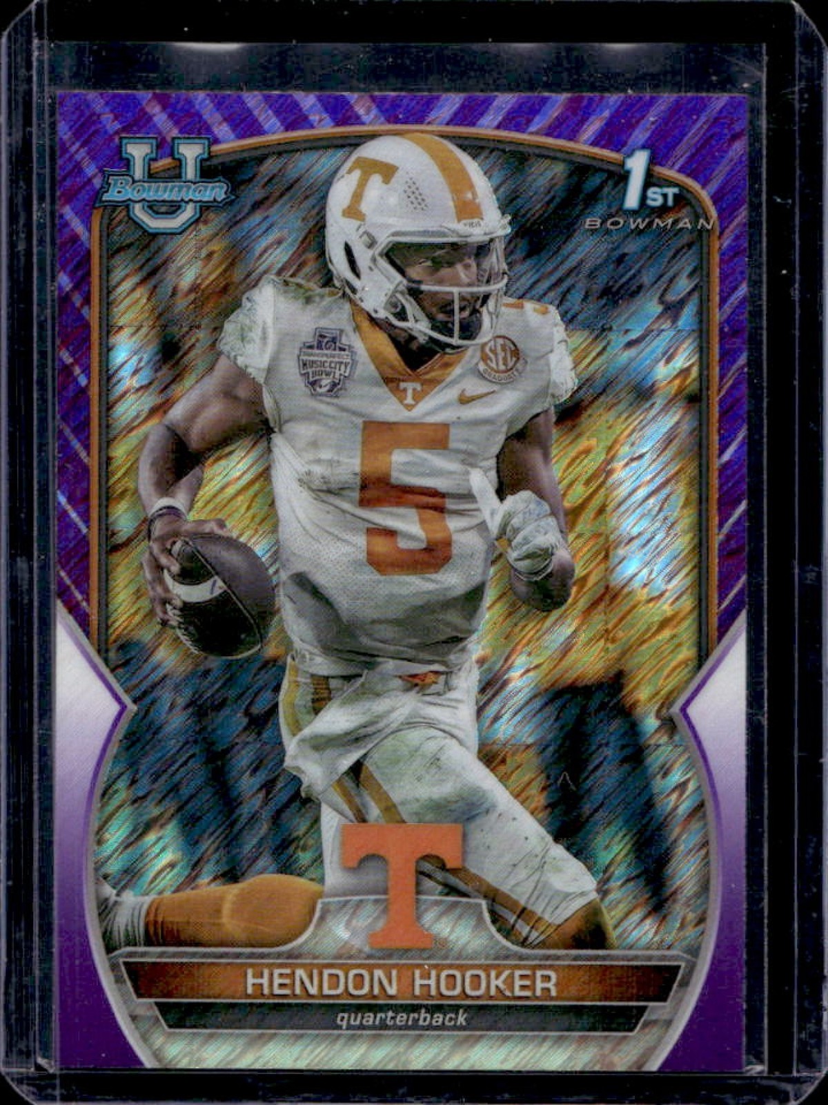 2022 Bowman Chrome U Hendon Hooker Purple Shimmer Refractor RC #21