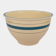 Roseville Creamware Utility Ware 1920s Pottery Green Band Ceramic Bowl 3-10