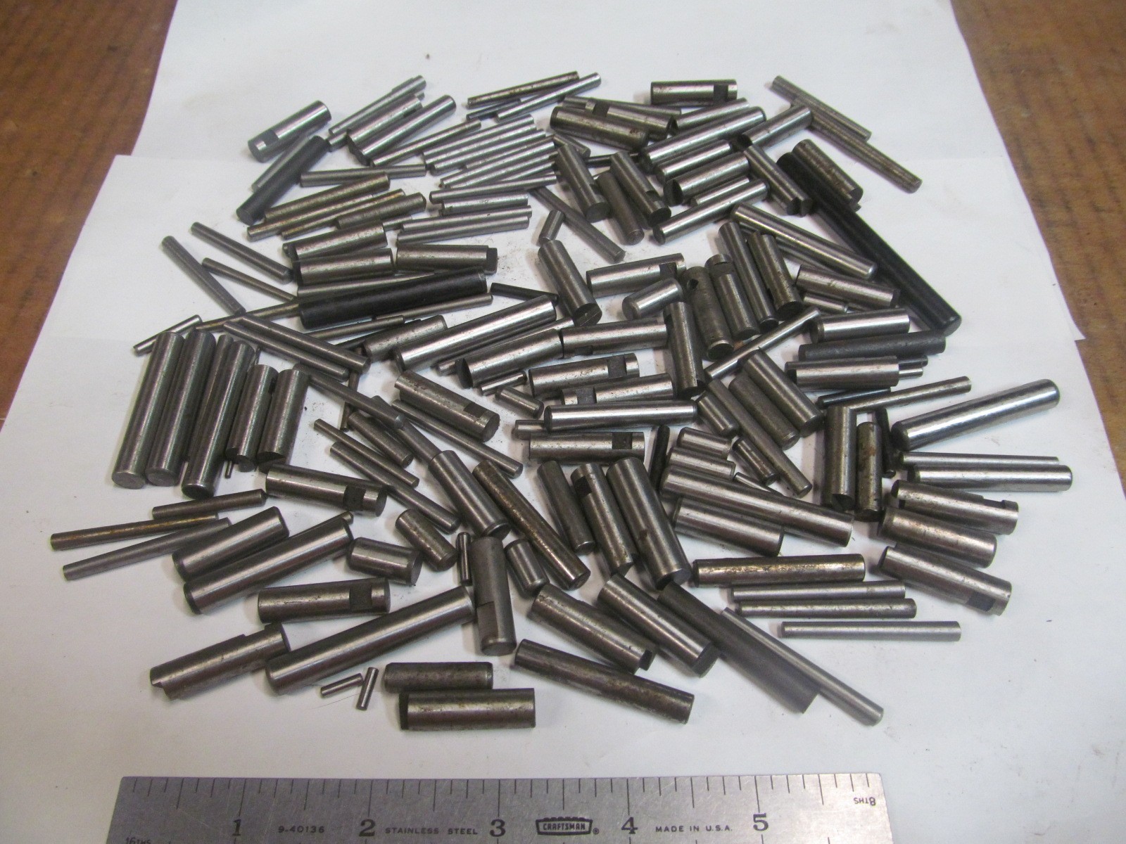 ASSORTMENT OF HARDEN ALLOY ST. DOWEL PINS, HEADLESS TAPER & STRAIGHT OVER 2 LBS.