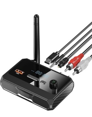 Bluetooth Adapter 5.3 Receiver for Home Stereo, RCA HD MUSIC  AUDIO OPTICAL  AUX