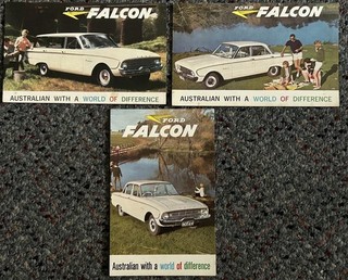 Original 1960 Ford Falcon XK Dealer Advertising Cards x 3 FoMoCo Australia