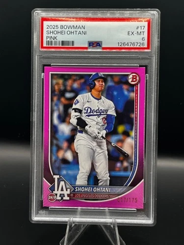 2025 Bowman - Shohei Ohtani Pink #17/175 PSA 6 Jersey Number Match JSY#