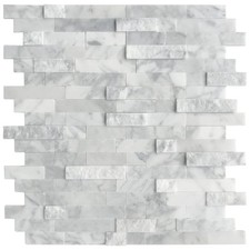 5-Sheet Peel and Stick Mosaic Natural 3D Stone Self Adhesive Marble Tiles, 11...